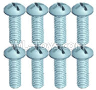 Wltoys 18628 Parts-Bottom half tooth Pan head screws(8pcs)-ST2.3X8PB-18628-0557,Wltoys 18628 RC Crawler Car Spare Parts Replacement Accessories,1:18 18628 6wd rc rock racing car Parts,On Road Drift Racing Truck Car Parts